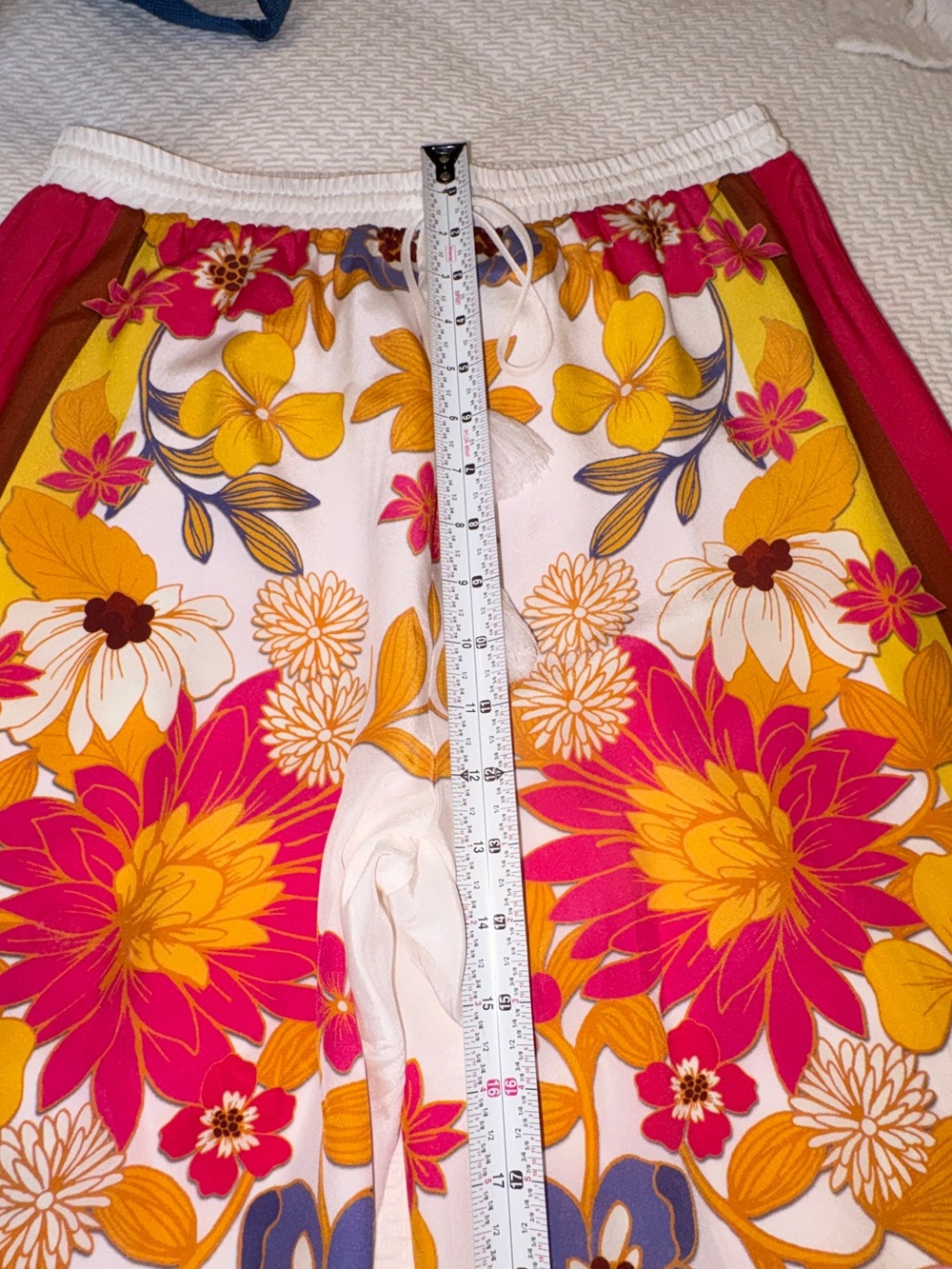 Johnny Was Silk Wide Leg Flower Power Pants Sz Medium - Picture 9 of 14
